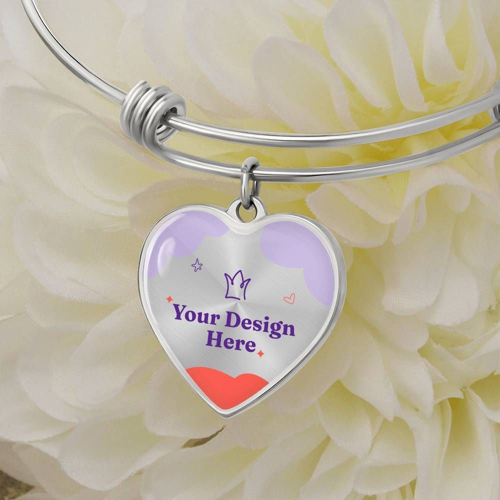 Non-Message Card Luxury Heart Bangle