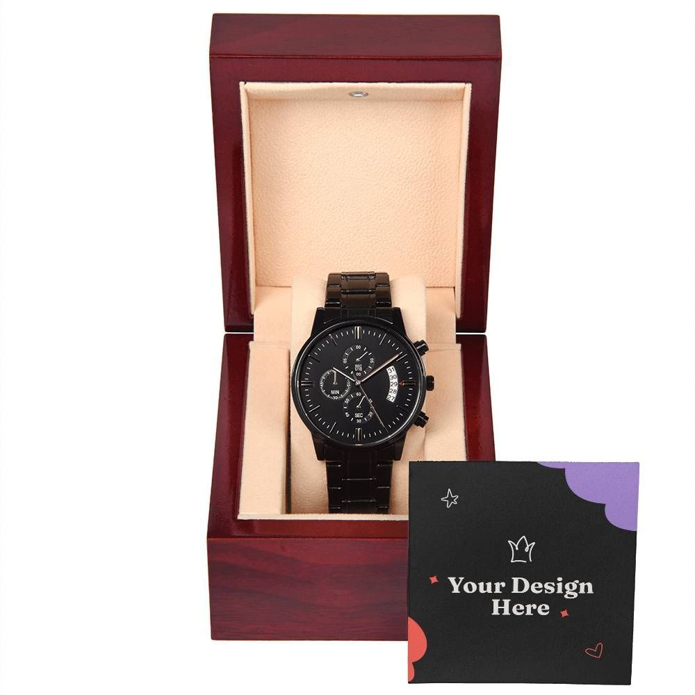 To My Wonderful Wife Black Chronograph Watch
