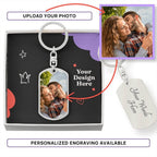 Buyer Upload Graphic Dog Tag Keychain