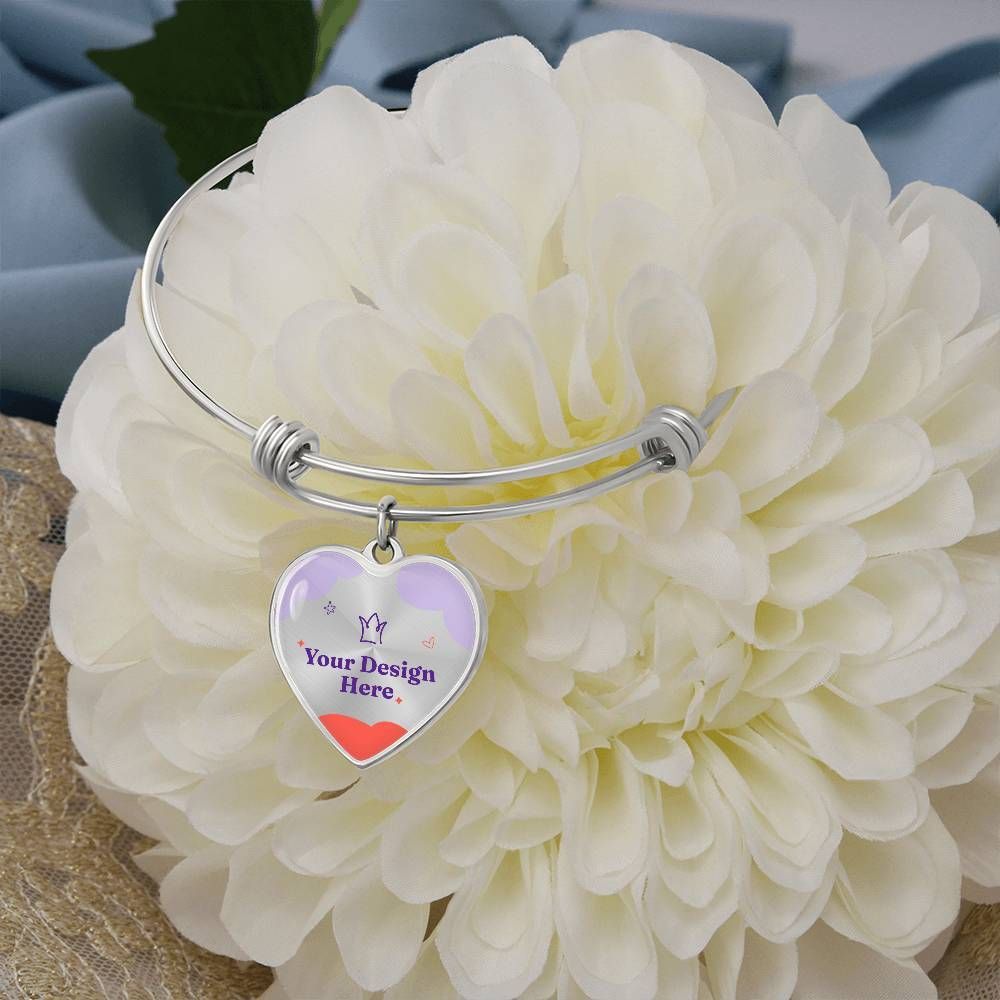 Non-Message Card Luxury Heart Bangle