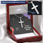 Personalized Artisan Cross Necklace with Snake Chain