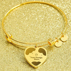 Non-Message Card Luxury Heart Bangle with Engraving
