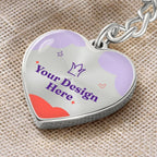 Graphic Heart with Curb Keychain Attachment