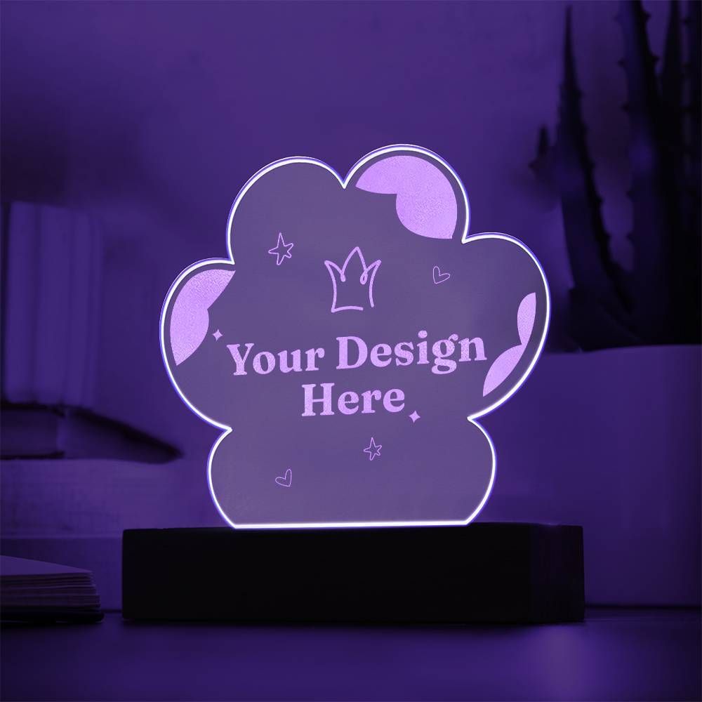 Engraved Acrylic Paw Plaque