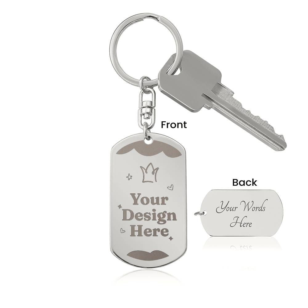 Engraved Dog Tag Keychain