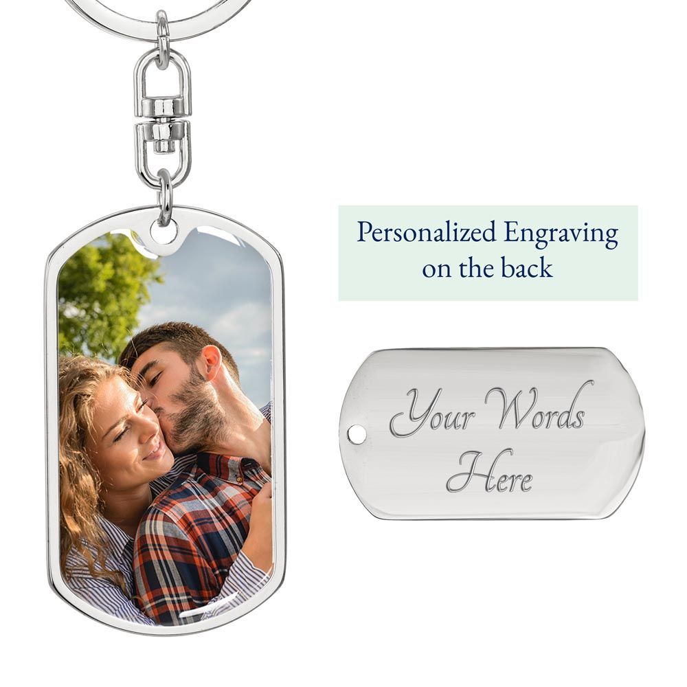 Buyer Upload Graphic Dog Tag Keychain