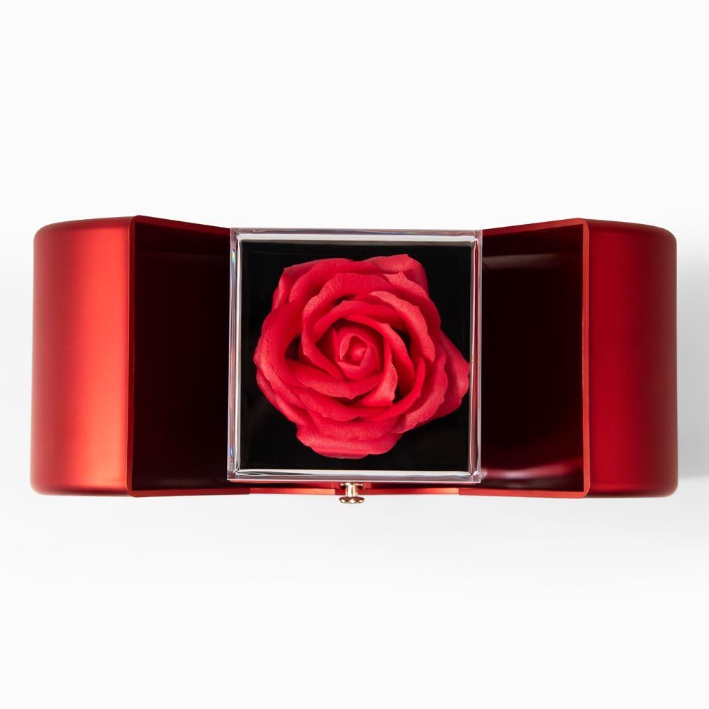 Love Knot Necklace with Red Heart Rose Box