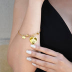 Non-Message Card Luxury Heart Bangle with Engraving