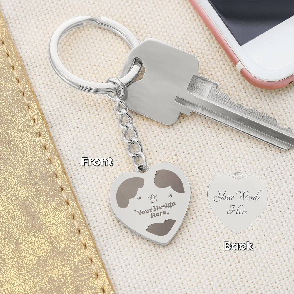 Engraved Heart Keychain