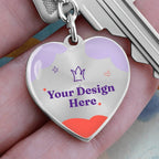 Graphic Heart with Curb Keychain Attachment