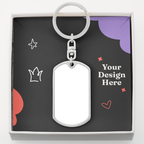 Buyer Upload Graphic Dog Tag Keychain