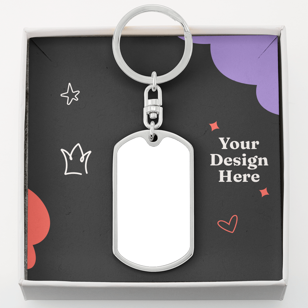 Buyer Upload Graphic Dog Tag Keychain