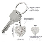 Engraved Heart Keychain with Map