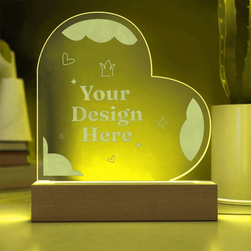 Engraved Acrylic Heart Plaque