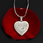 Engraved Map Heart Necklace