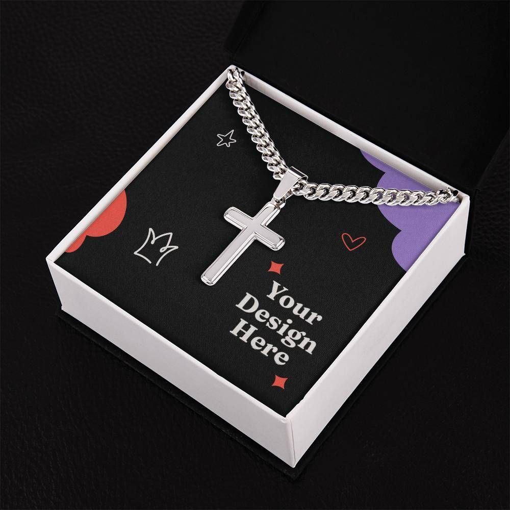 Personalized Artisan Cross with Cuban Link Chain
