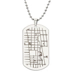 Engraved Map Dog Tag Necklace