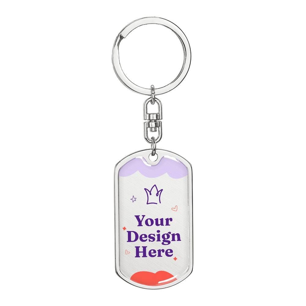 Graphic Dog Tag Keychain