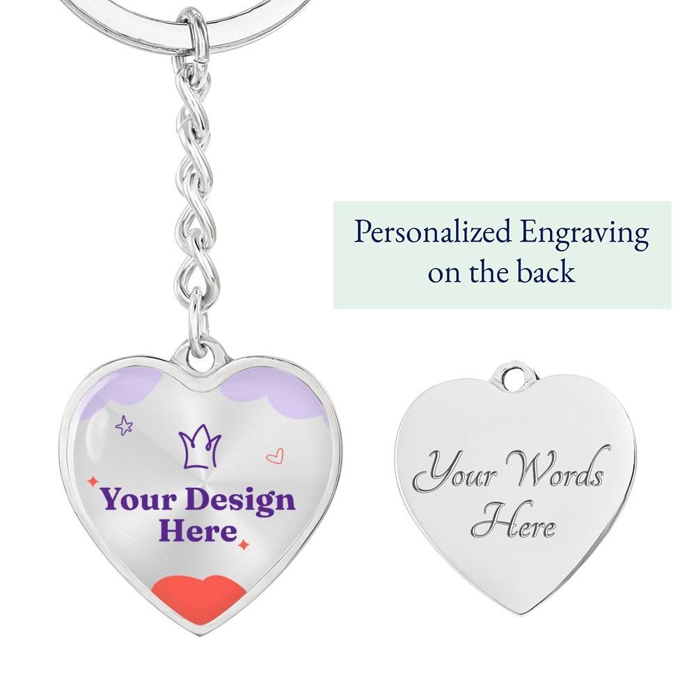 Buyer Upload Graphic Heart Keychain