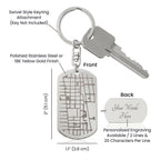 Engraved Dog Tag Keychain with Map Feature