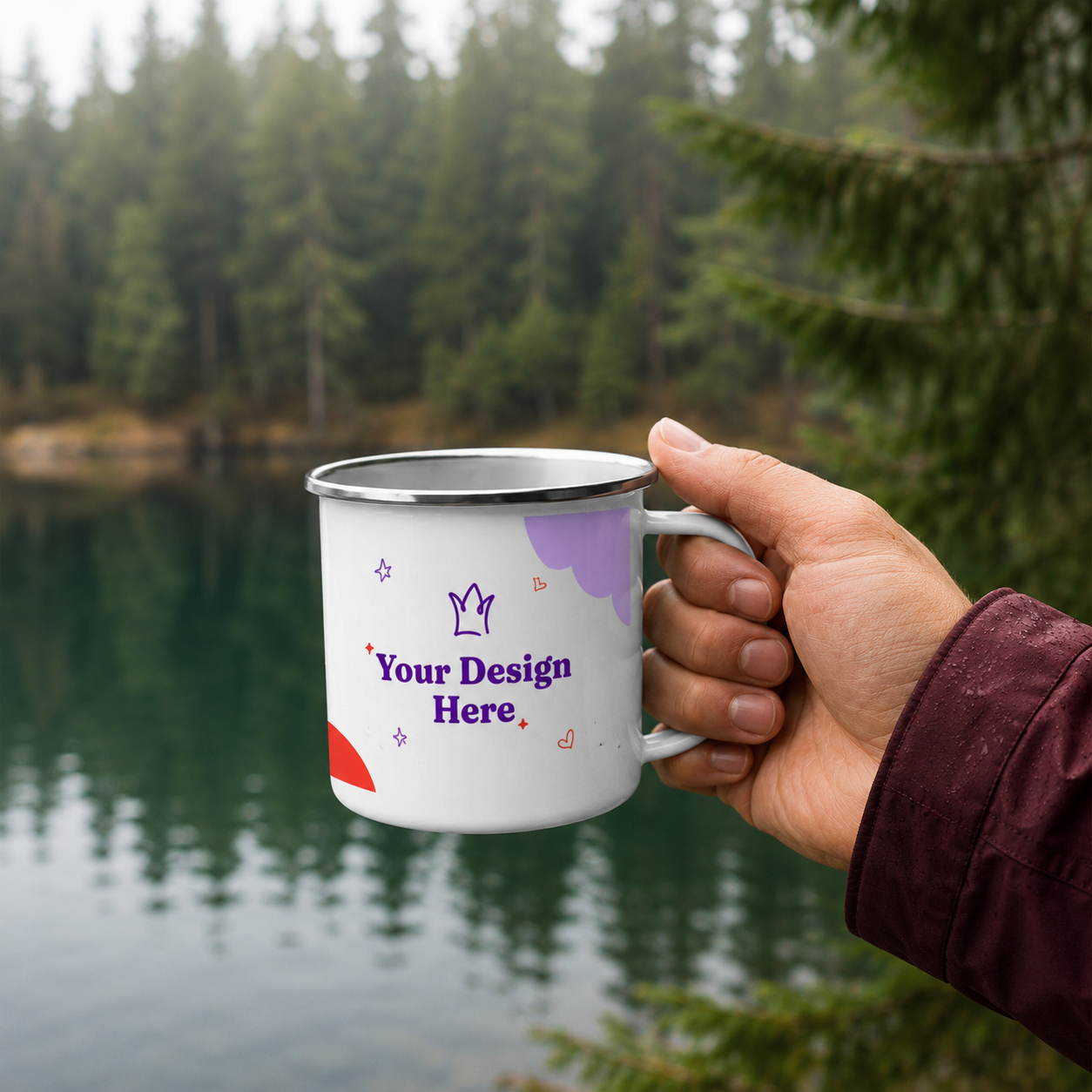 12oz Enamel Camping Mug