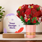 Acrylic Heart & Sweetest Devotion Flower Bouquet