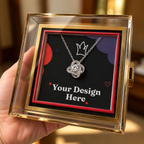 Love Knot Necklace with Rotating Rose Gift Box