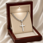 Personalized Artisan Cross with Cuban Link Chain