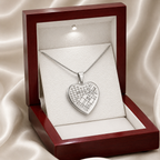 Engraved Map Heart Necklace