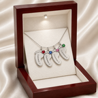 Engraved Baby Feet Necklace with Birthstone