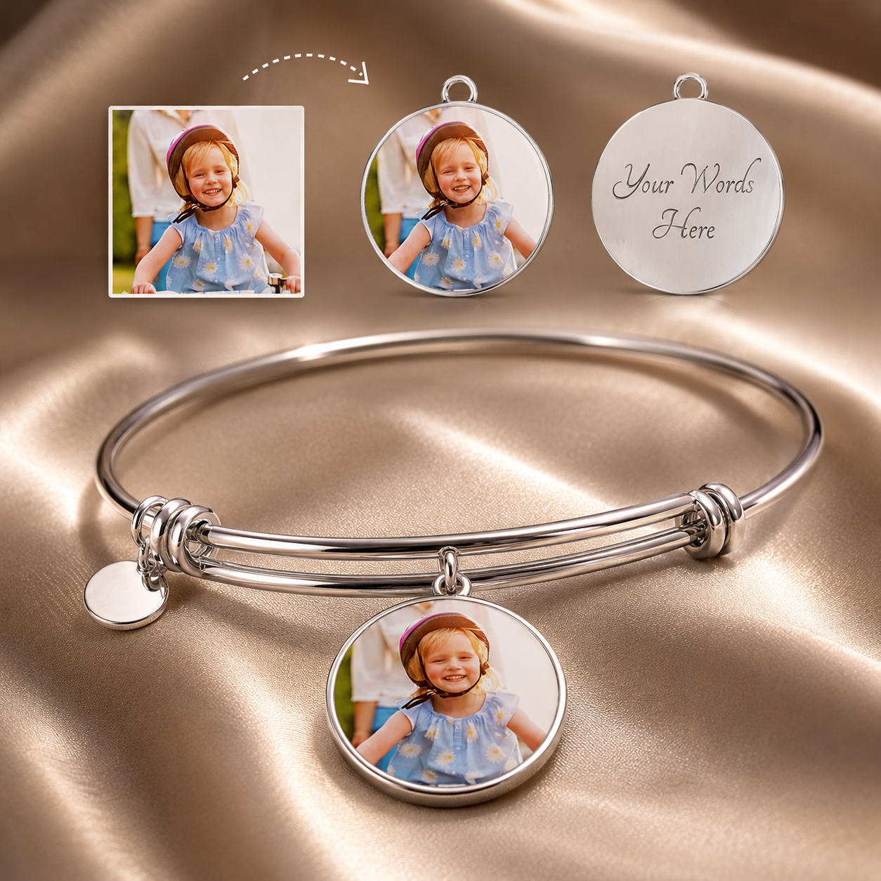 Buyer Upload Circle Necklace with Engraving