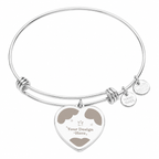 Non-message Card Engraved Heart Bangle