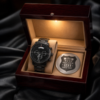 Engraved Watch We've Got Your Six (Charcoal Black) – Men's Watch