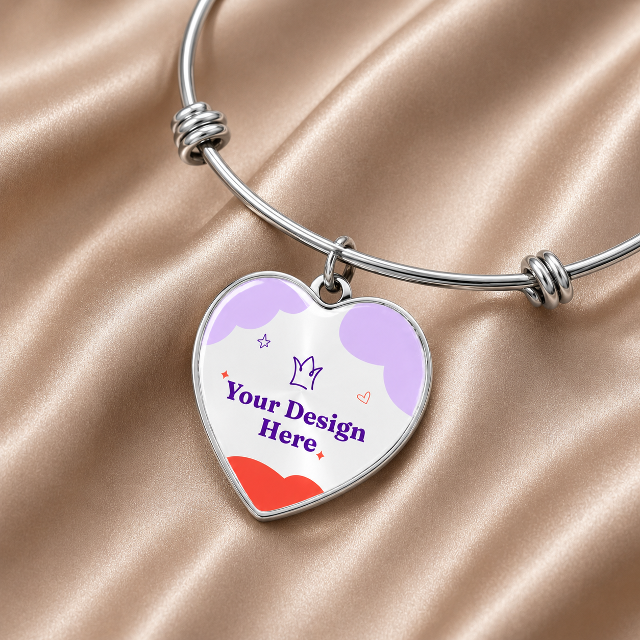 Non-Message Card Luxury Heart Bangle