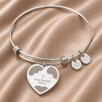Non-Message Card Luxury Heart Bangle with Engraving