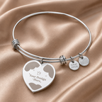 Non-message Card Engraved Heart Bangle
