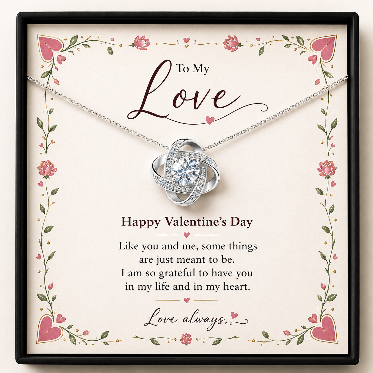 Love Knot Necklace for Valentines day