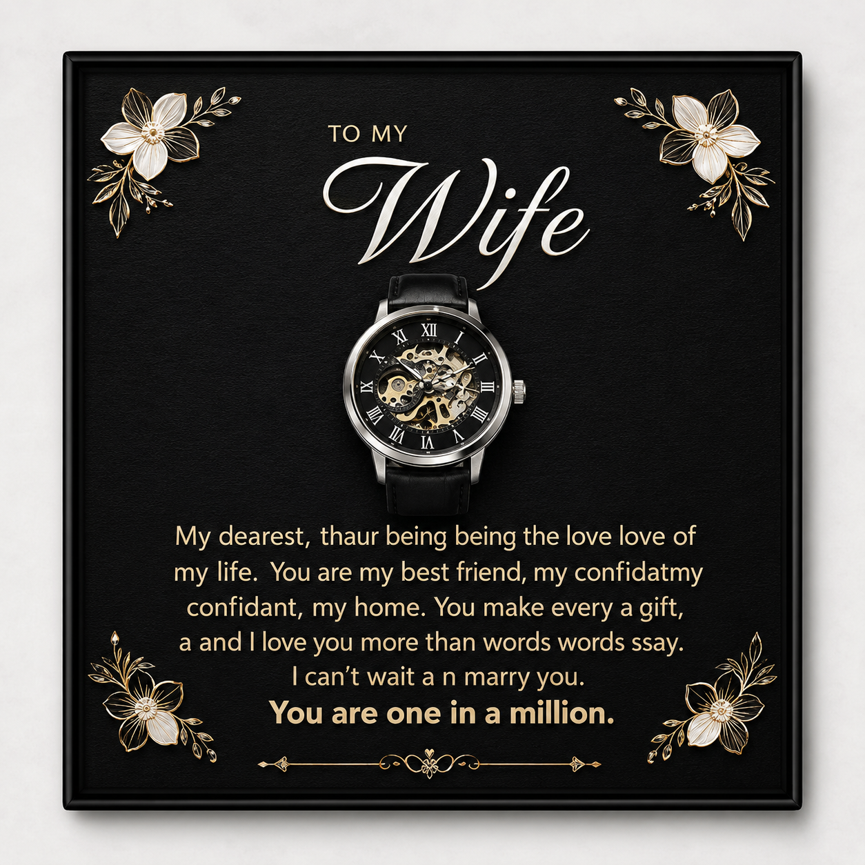 To My Wonderful Wife Openwork Watch