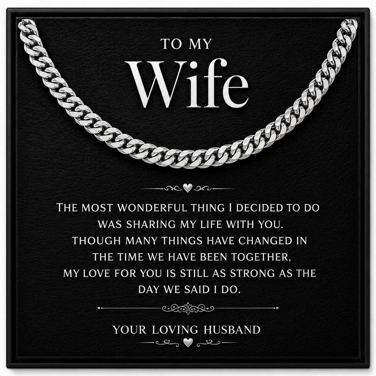 To My Wonderful Wife Cuban Link Chain