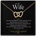 To My Wonderful Wife Interlocking Hearts Necklace