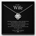 To My Wonderful Wife Love knot necklace
