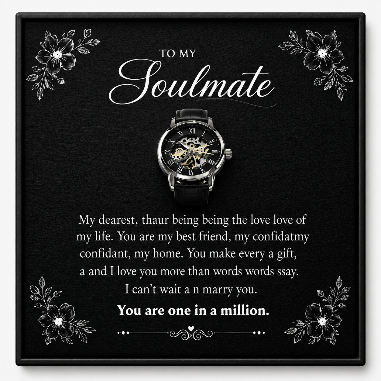 To My Wonderful Soulmate Openwork Watch