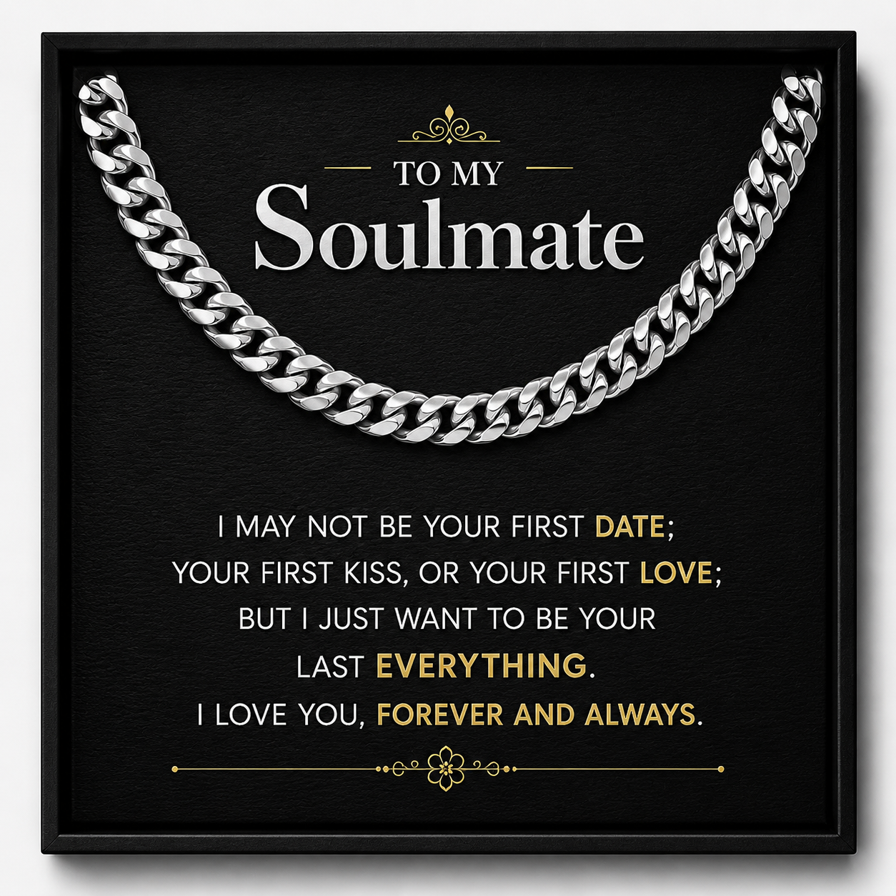To My Wonderful Soulmate Cuban Link Chain