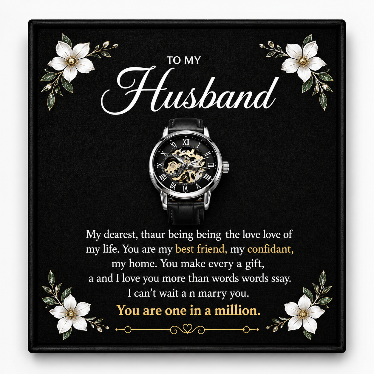 To My Wonderful Husband Openwork Watch