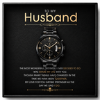 To My Wonderful Husband Black Chronograph Watch
