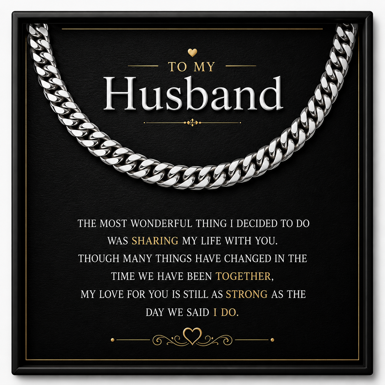 To My Wonderful Husband Cuban Link Chain