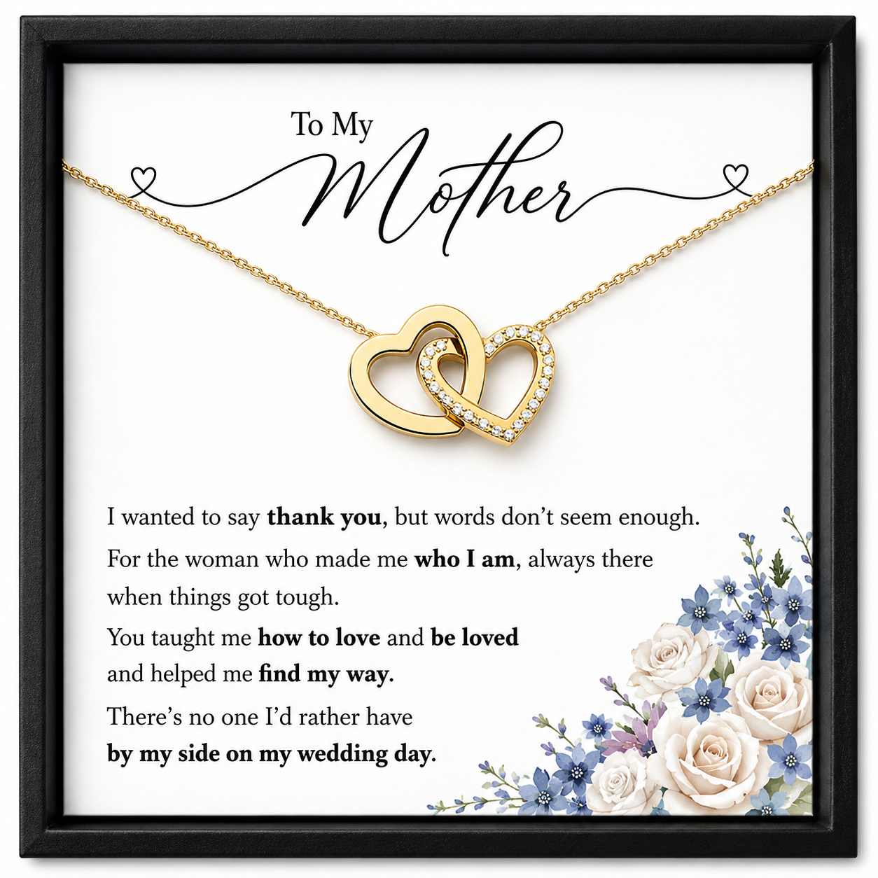 Interlocking Hearts Necklace  For Mother’s Day