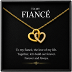 To My Wonderful Fiance Interlocking Hearts Necklace
