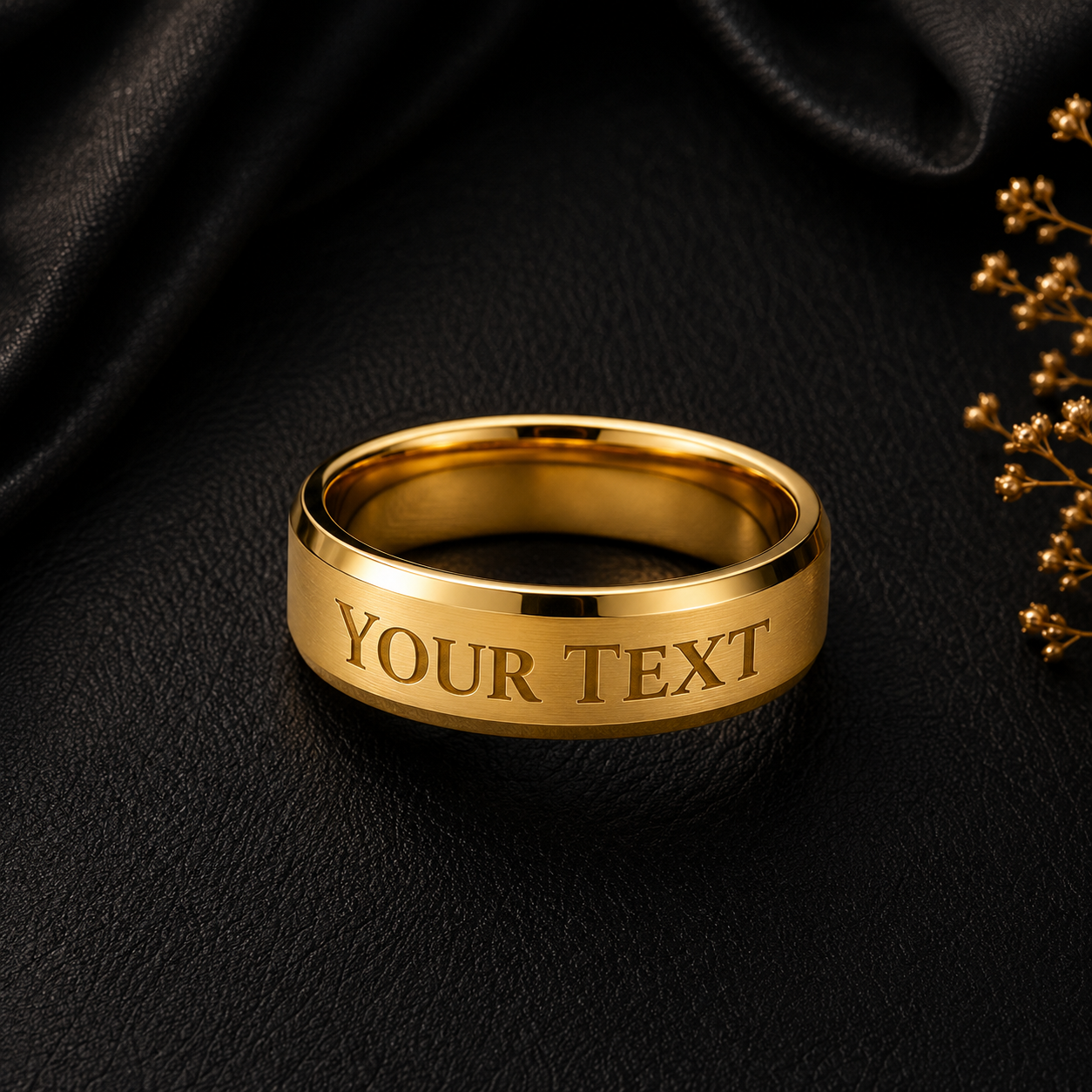 Non-Message Card Engraved Men's Ring