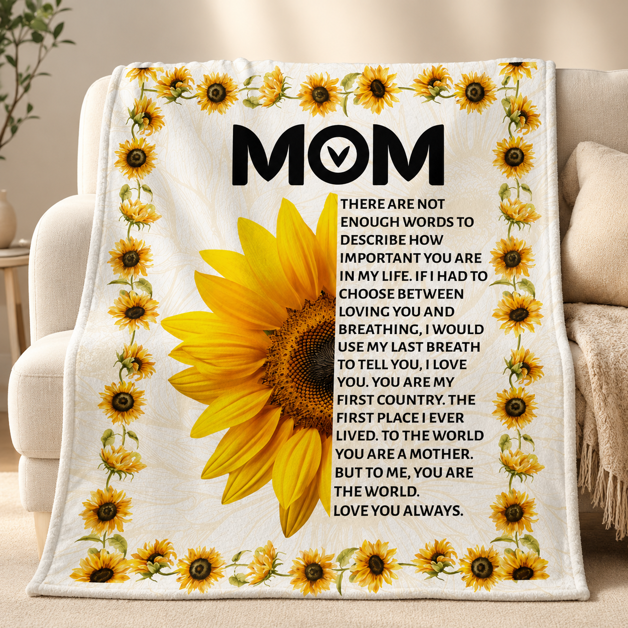 Dear Mom There Are Not Enough Words – Jersey Fleece Blanket